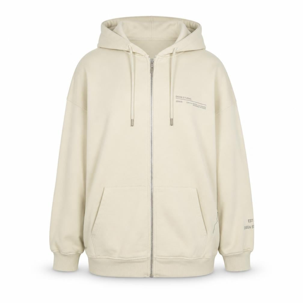 Womens UK Size M Boohoo Beige Pullover Hoodie