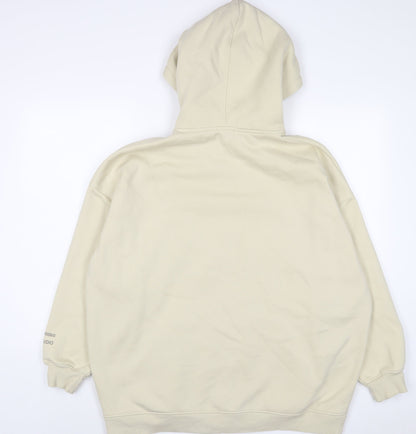 Boohoo Womens Beige Cotton Pullover Hoodie Size M Pullover