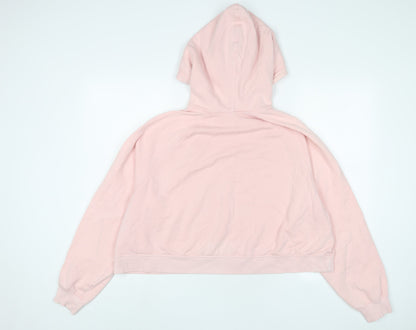 H&M Womens Pink Cotton Pullover Hoodie Size L Pullover
