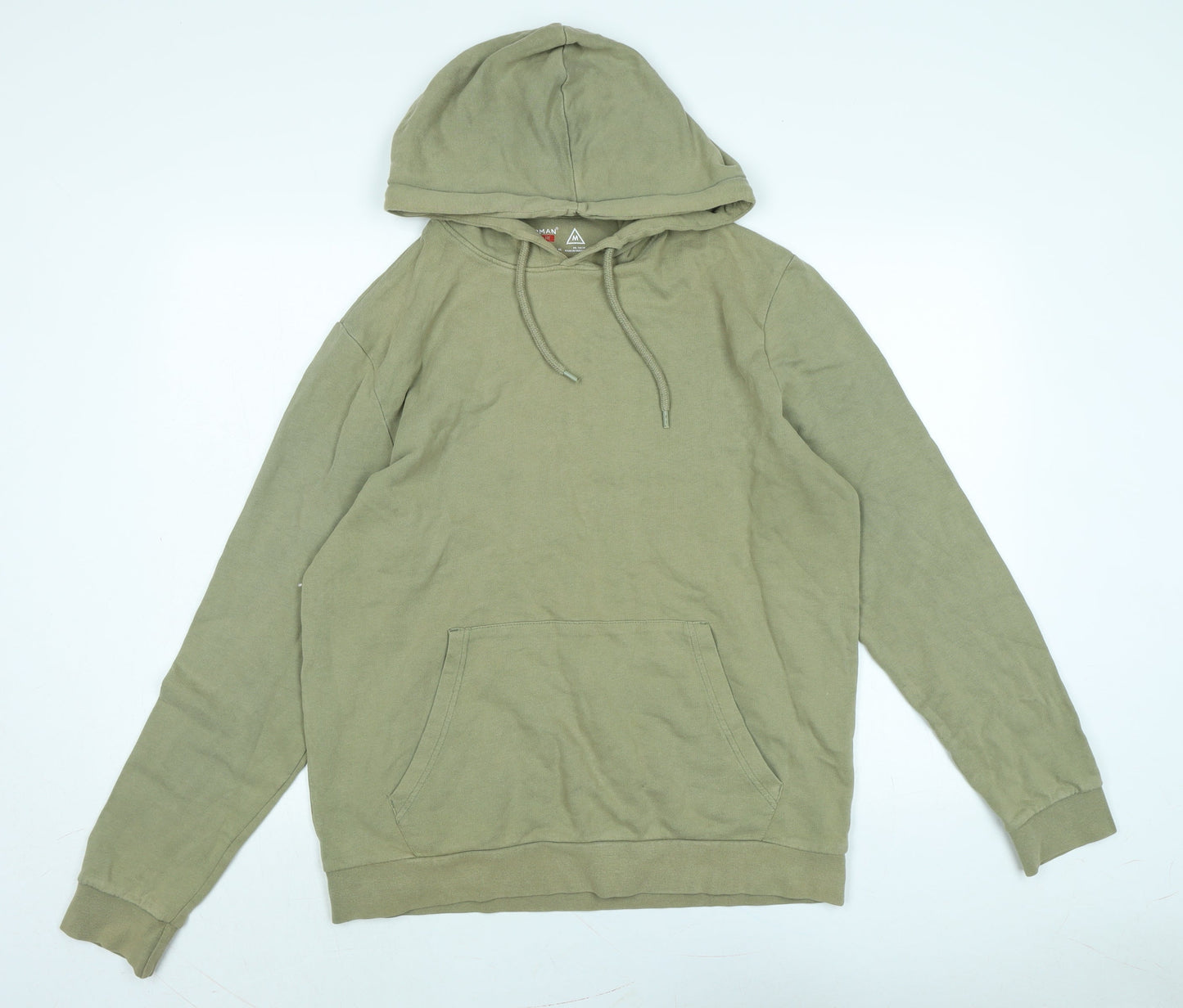 Topman Mens Green Polyester Pullover Hoodie Size M