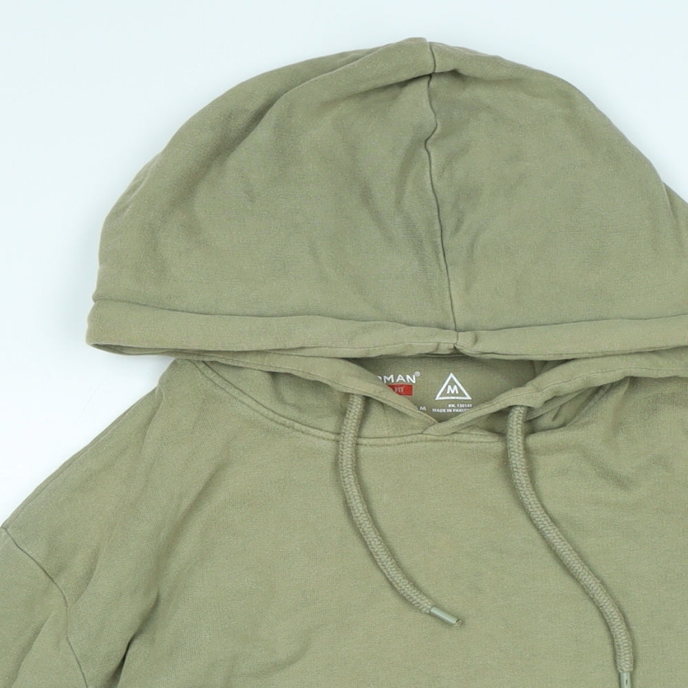 Topman Mens Green Polyester Pullover Hoodie Size M