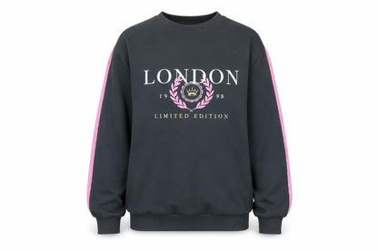 New Look Girls Grey Polyester Pullover Sweatshirt Size 9 Years