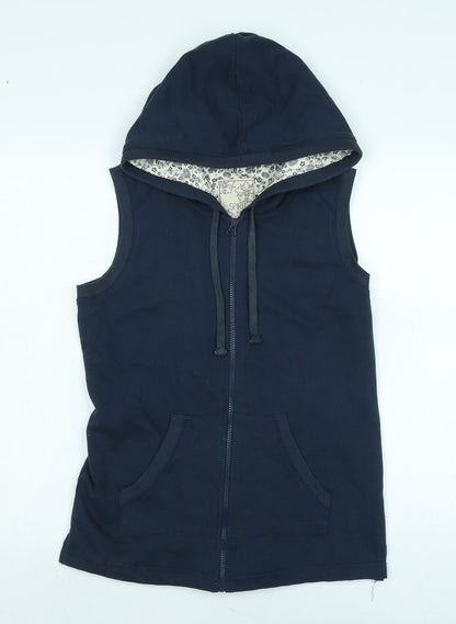 M&Co Womens Blue Gilet Waistcoat Size 10 Zip