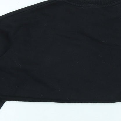 Miss London Womens Black Polyester Pullover Sweatshirt Size S