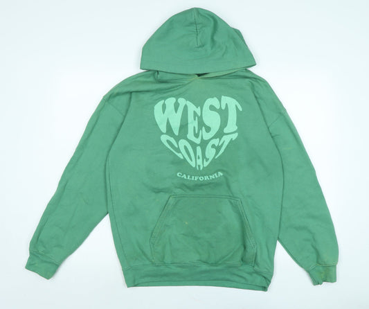 Boohoo Womens Green Polyester Pullover Hoodie Size XS