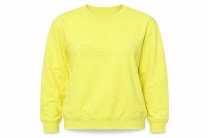 Front view of Missguided women’s yellow polyester pullover sweatshirt, size UK 10