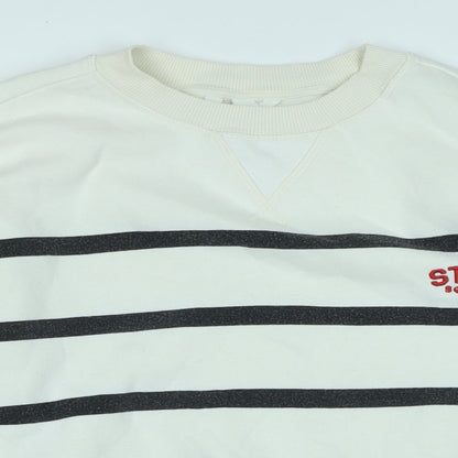 H&M Womens White Polyester Pullover Sweatshirt Size S