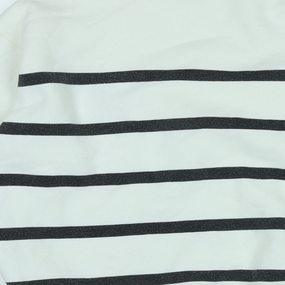 H&M Womens White Polyester Pullover Sweatshirt Size S