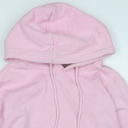 PRETTYLITTLETHING Womens Pink Polyester Pullover Hoodie Size S