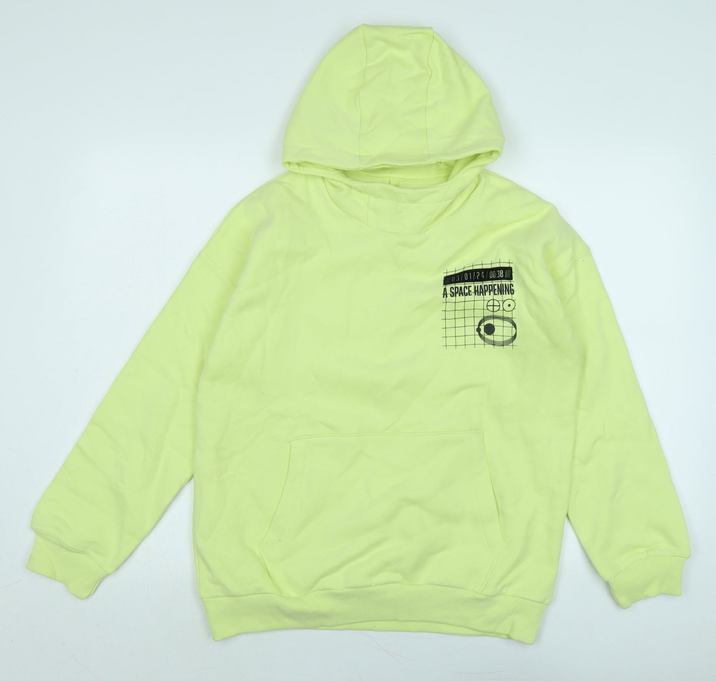 Marks and Spencer Boys Green Polyester Pullover Hoodie Size 13-14 Years
