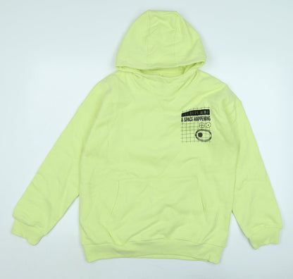 Marks and Spencer Boys Green Polyester Pullover Hoodie Size 13-14 Years