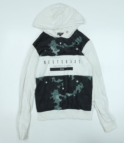 Twisted Soul Mens White Cotton Pullover Hoodie Size S