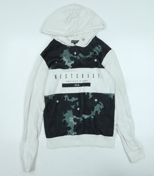 Twisted Soul Mens White Cotton Pullover Hoodie Size S