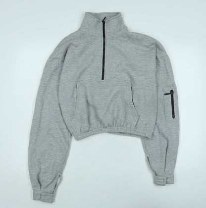 PRETTYLITTLETHING Womens Grey Polyester Pullover Sweatshirt Size M