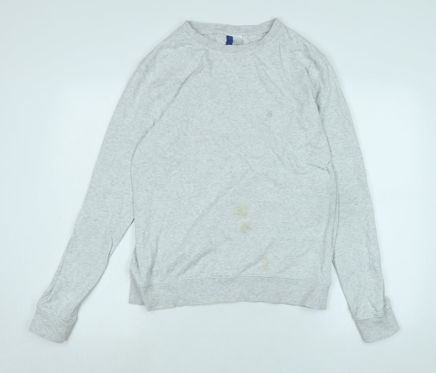 Divided Womens Grey Cotton Pullover Sweatshirt Size M