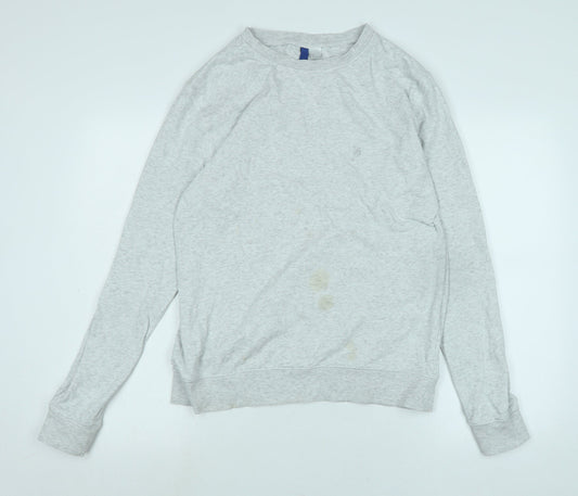 Divided Womens Grey Cotton Pullover Sweatshirt Size M