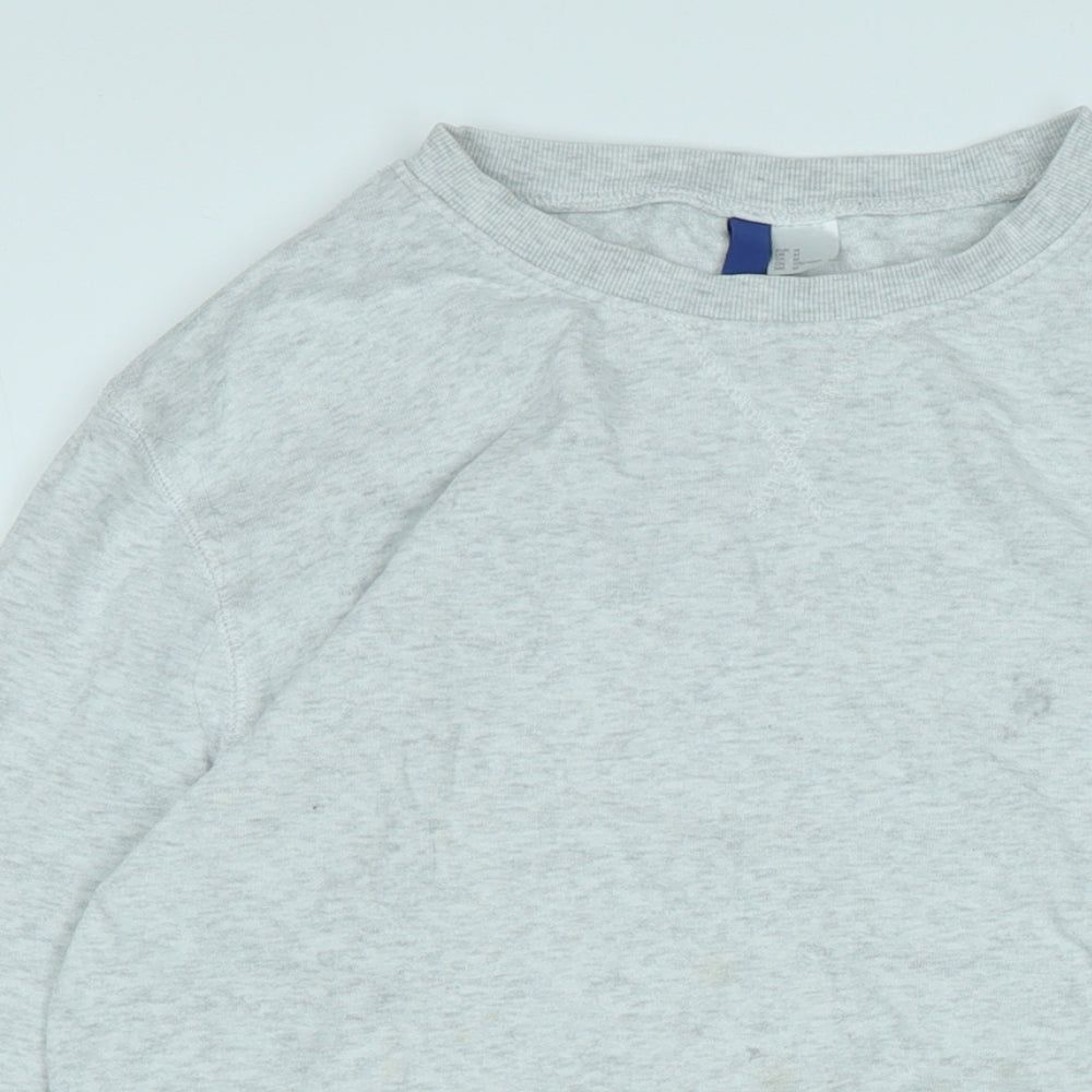 Divided Womens Grey Cotton Pullover Sweatshirt Size M