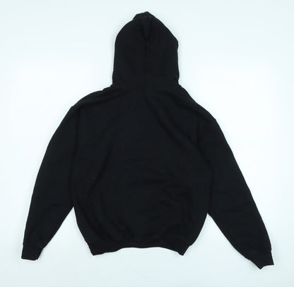 Gilden Boys Black Polyester Pullover Hoodie Size L