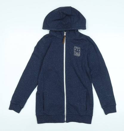 Additional front view of Next boys’ blue jacket, size 9, years zip