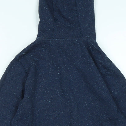 Brand and care label for Next boys’ blue jacket, size 9, years zip