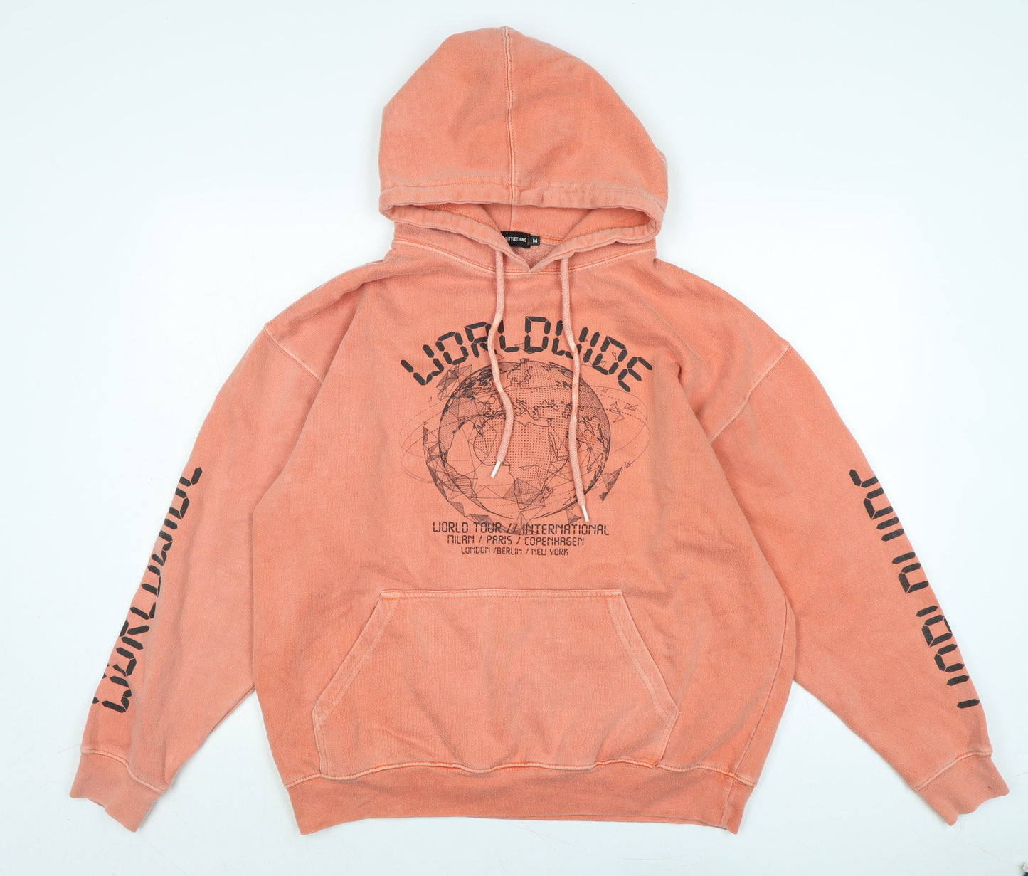 PRETTYLITTLETHING Womens Orange Polyester Pullover Hoodie Size M