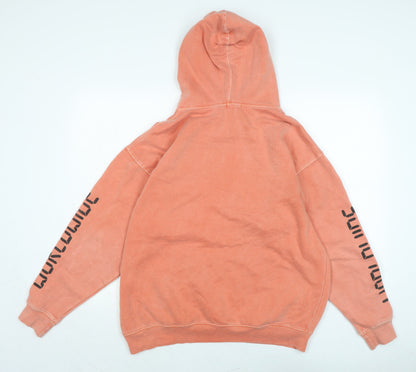 PRETTYLITTLETHING Womens Orange Polyester Pullover Hoodie Size M