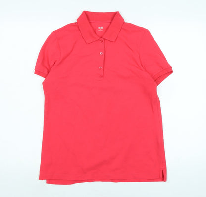 Womens UK Size M Uniqlo Pink Basic Polo