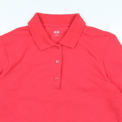 Womens UK Size M Uniqlo Pink Basic Polo