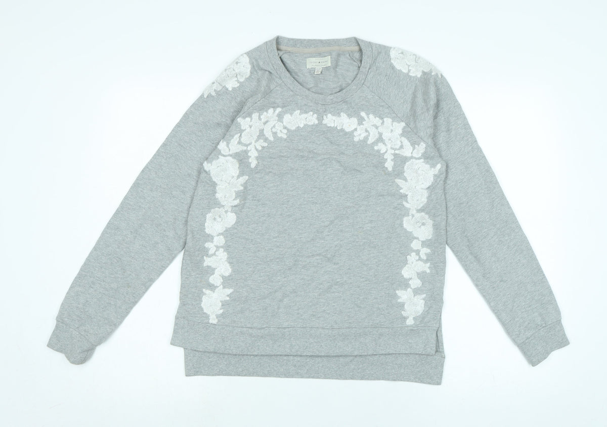 Lucky Brand Womens Grey Polyester Pullover Sweatshirt Size XS