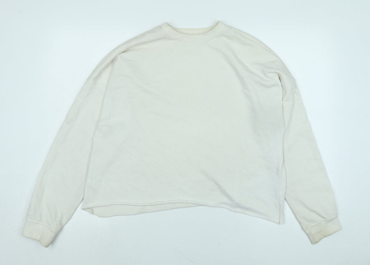 Additional front view of Missguided women’s ivory polyester pullover sweatshirt, size UK 8