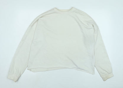 Additional front view of Missguided women’s ivory polyester pullover sweatshirt, size UK 8