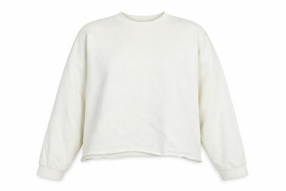 Front view of Missguided women’s ivory polyester pullover sweatshirt, size UK 8