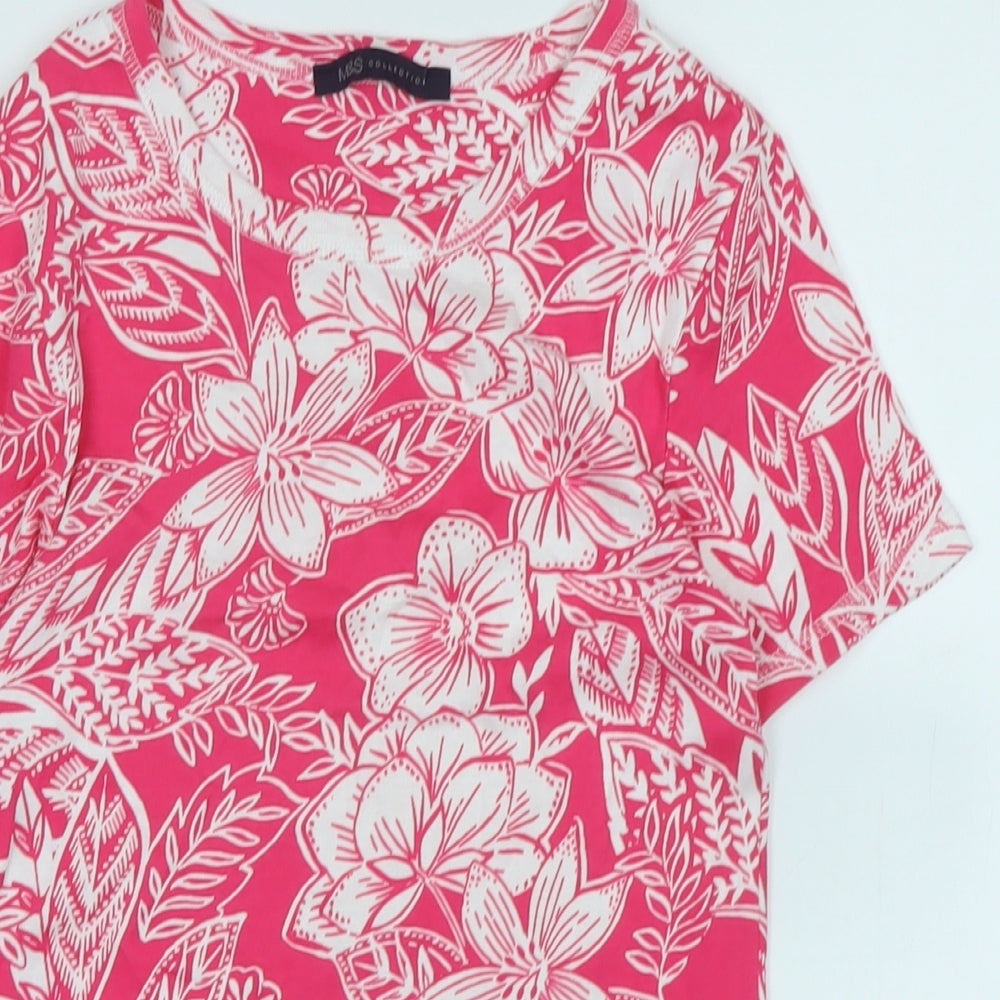 Womens UK Size 8 Marks and Spencer Pink Basic T-Shirt