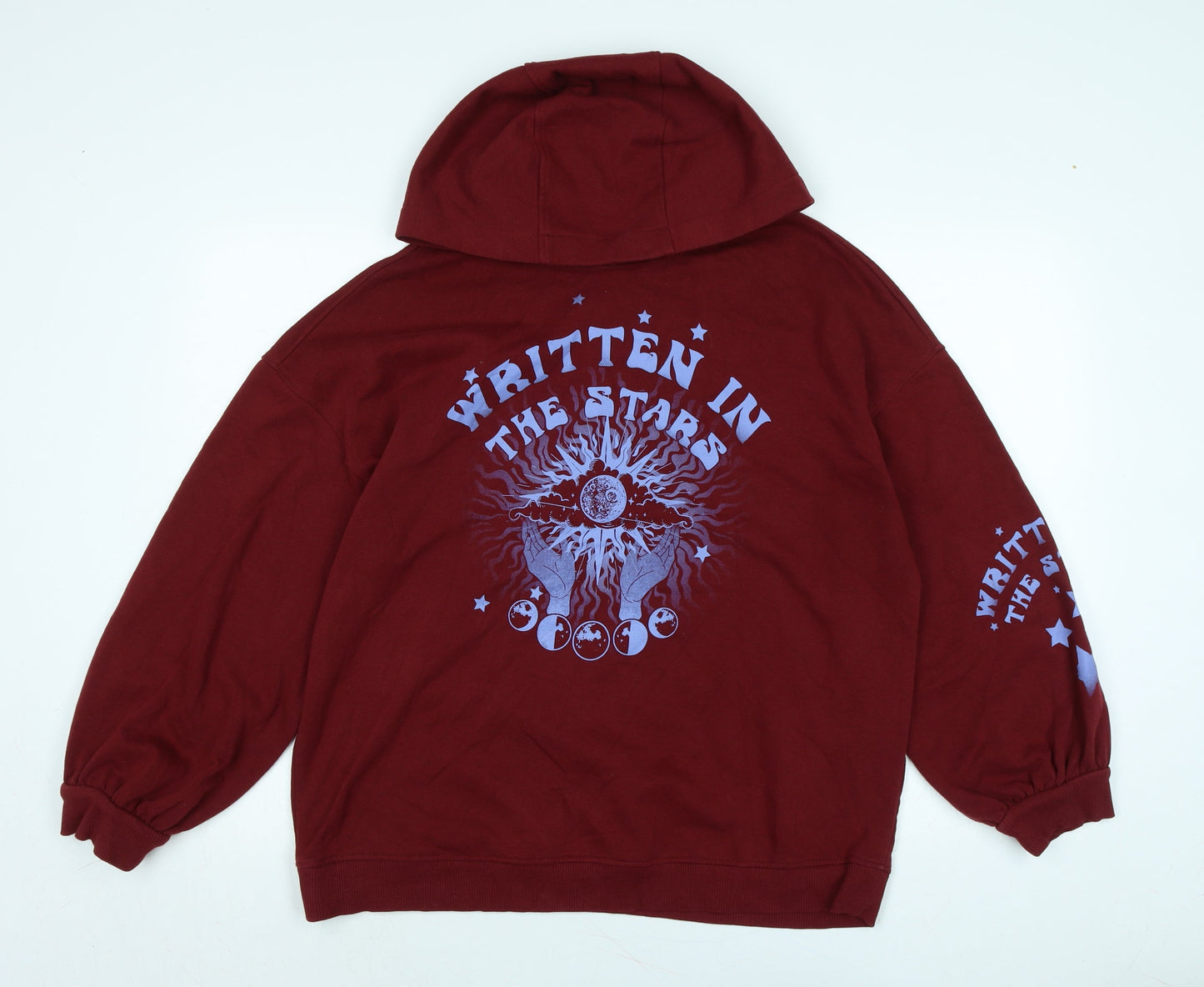 Divided Womens Red Cotton Pullover Hoodie Size S