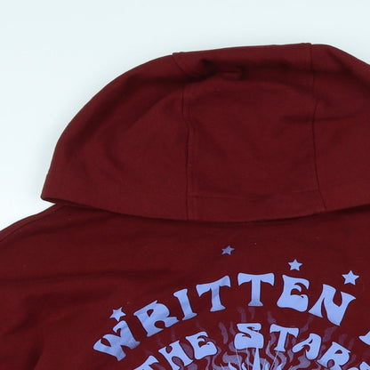 Divided Womens Red Cotton Pullover Hoodie Size S