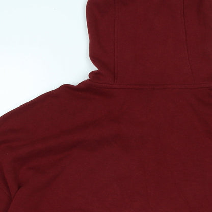 Divided Womens Red Cotton Pullover Hoodie Size S