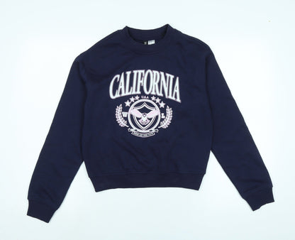 Divided Womens Blue Polyester Pullover Sweatshirt Size XS