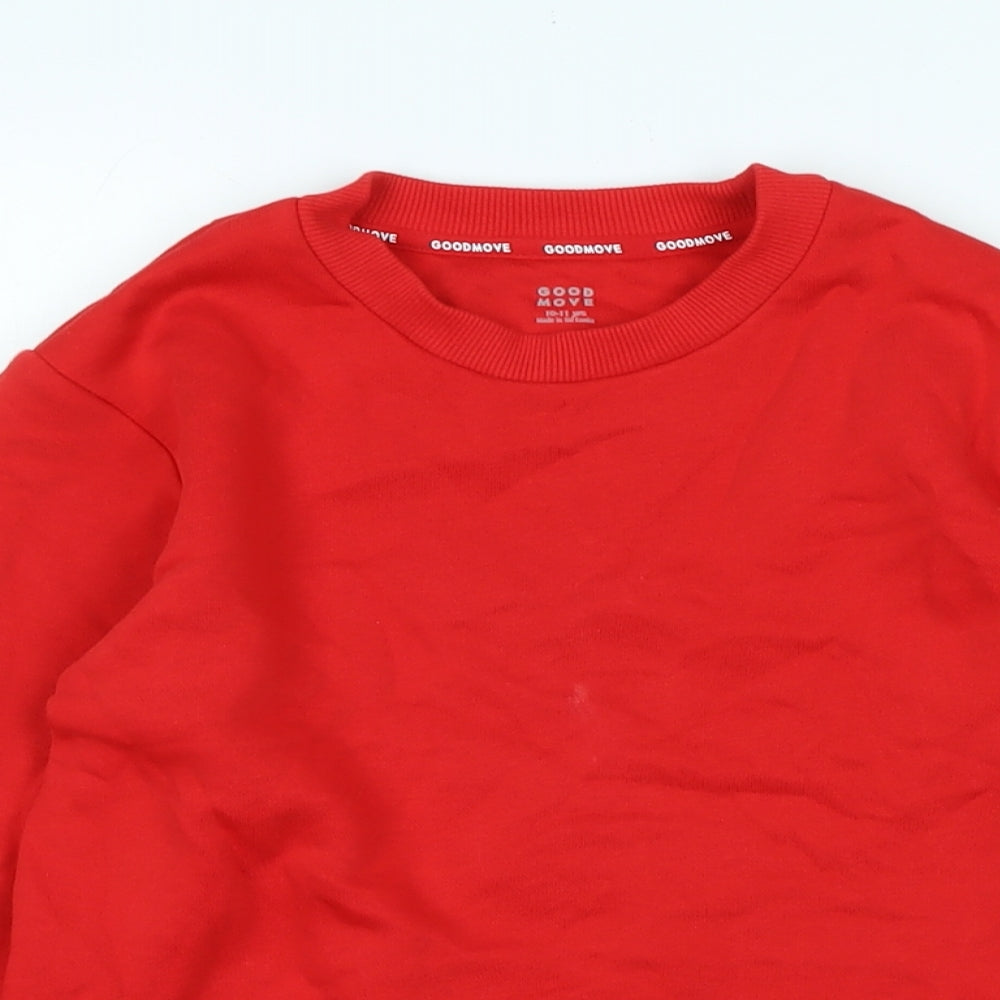 Good Move Girls Red Polyester Pullover Sweatshirt Size 10-11 Years