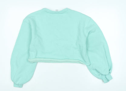 Topshop Womens Green Polyester Pullover Sweatshirt Size S