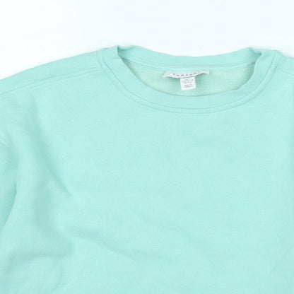 Topshop Womens Green Polyester Pullover Sweatshirt Size S