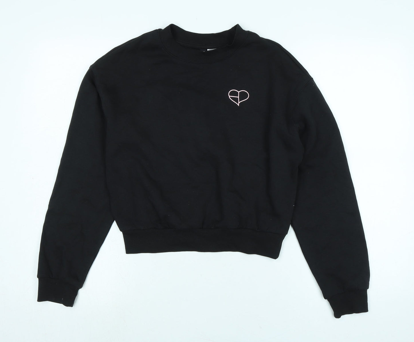 Divided Womens Black Polyester Pullover Sweatshirt Size XS