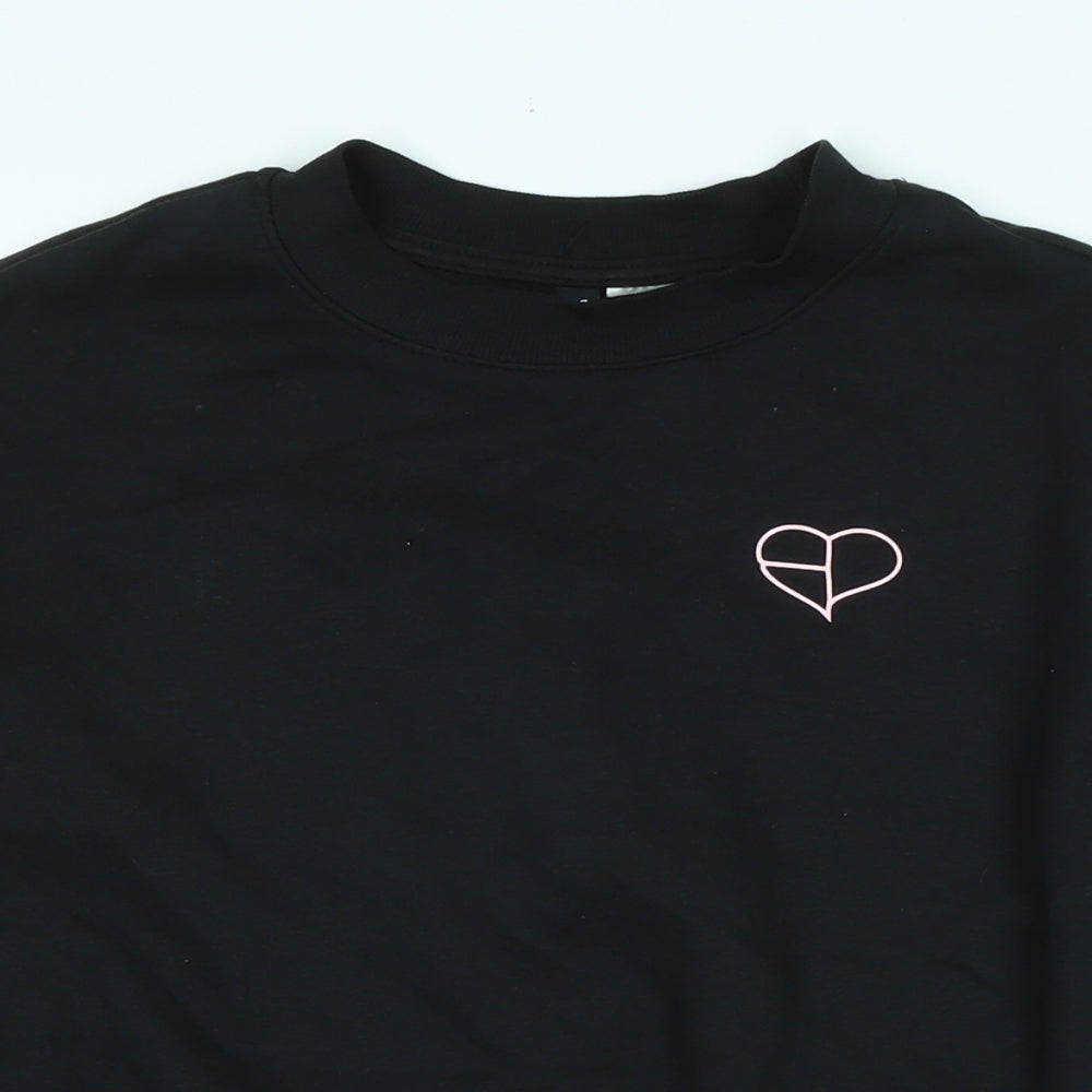 Divided Womens Black Polyester Pullover Sweatshirt Size XS