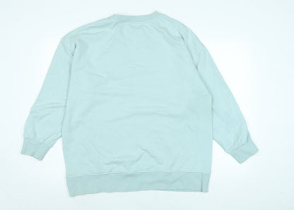 Zara Womens Green Cotton Pullover Sweatshirt Size M