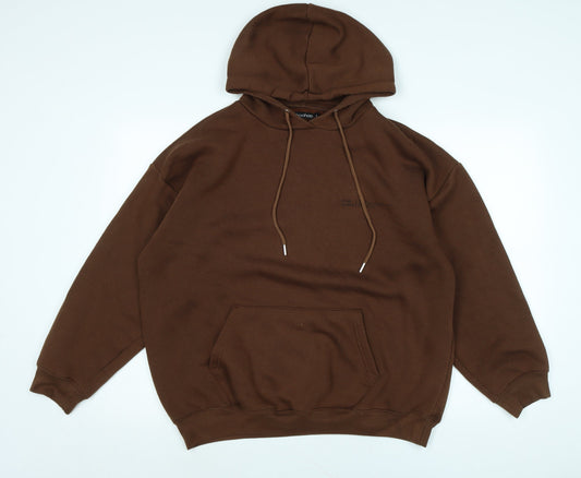 Boohoo Womens Brown Polyester Pullover Hoodie Size S