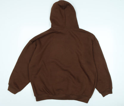 Boohoo Womens Brown Polyester Pullover Hoodie Size S