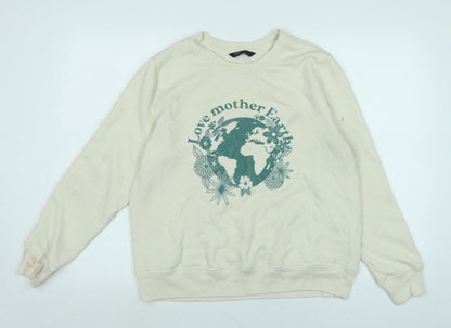Womens UK Size 14 Marks and Spencer Ivory Pullover Sweatshirt