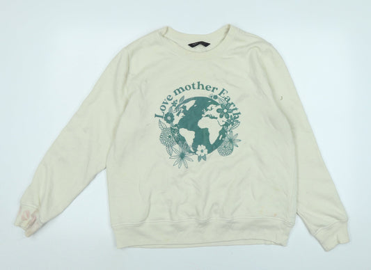 Womens UK Size 14 Marks and Spencer Ivory Pullover Sweatshirt