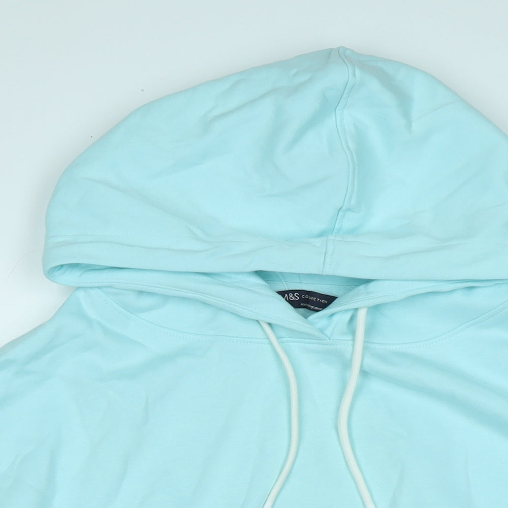 Marks & Spencer Womens Green Polyester Pullover Hoodie Size 14