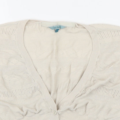 Womens UK Size 16 Fatface Beige Cardigan Jumper