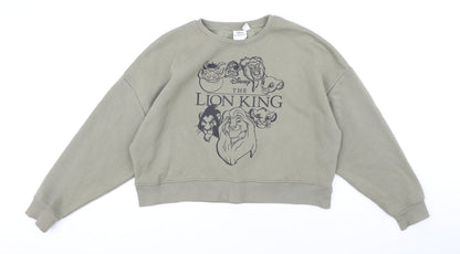 Womens UK Size M Disney Green Pullover Sweatshirt